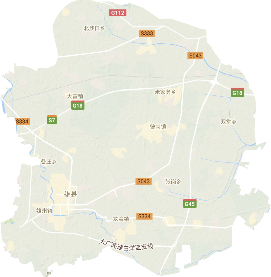 雄县地形图
