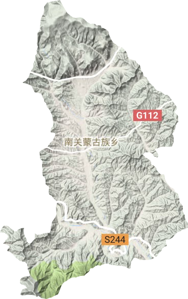 南关蒙古族乡地形图