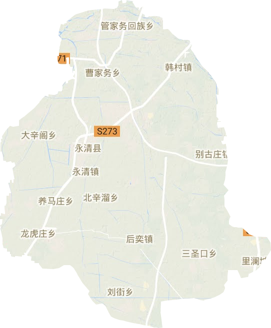 永清县地形图