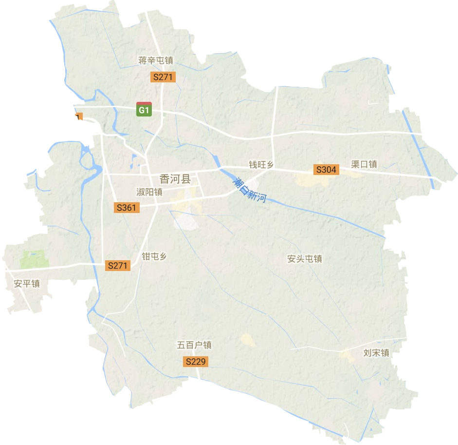 香河县地形图