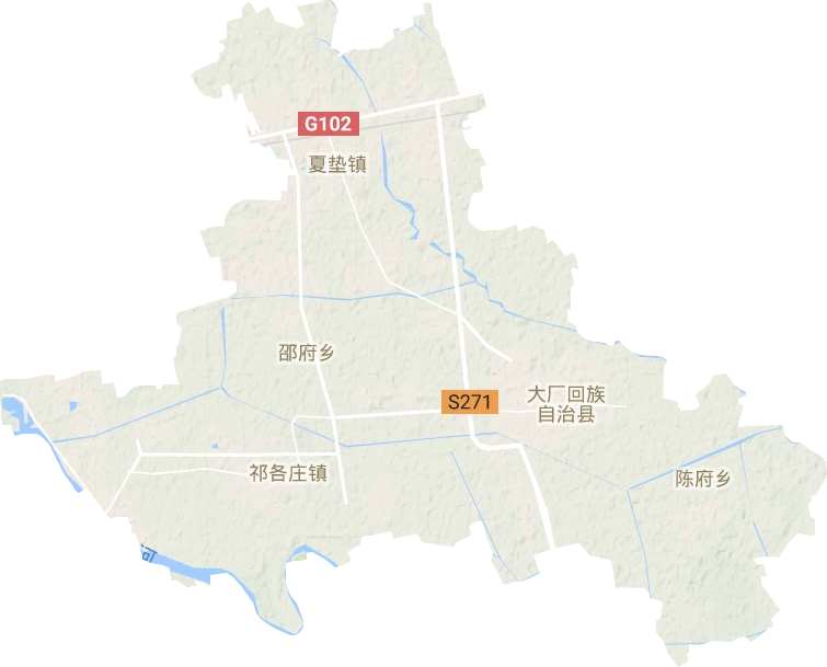大厂回族自治县地形图