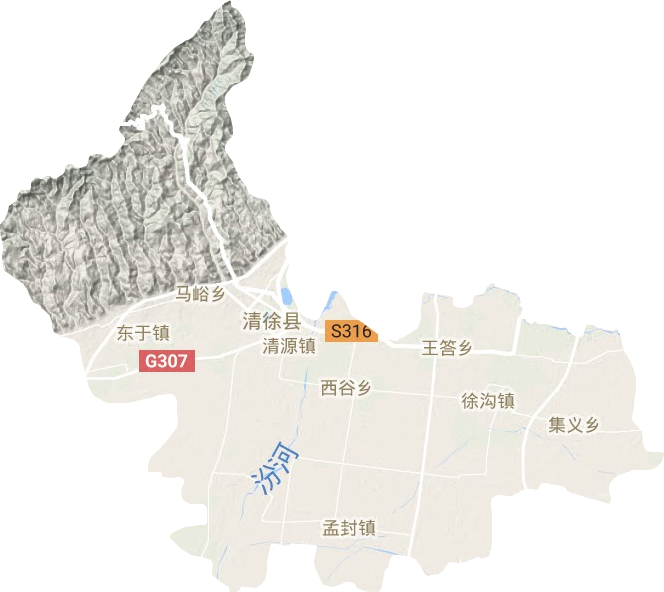 清徐县地形图