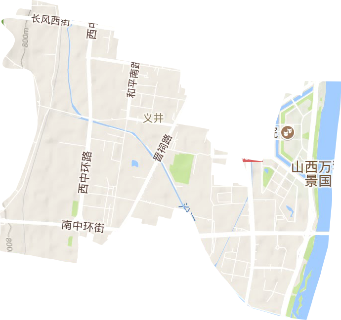 义井街道地形图