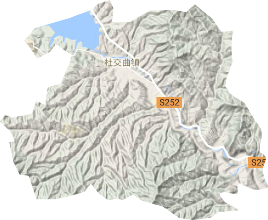杜交曲镇地形图