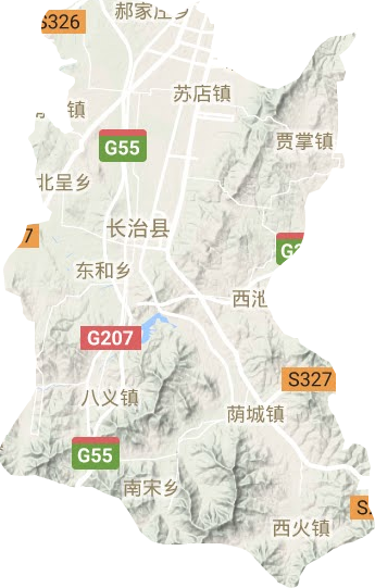 长治县地形图