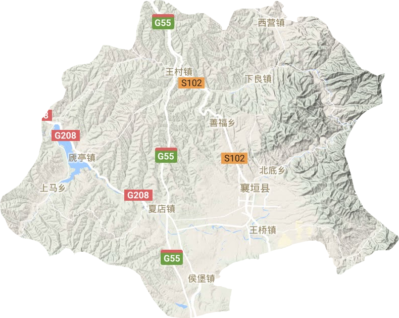 襄垣县地形图