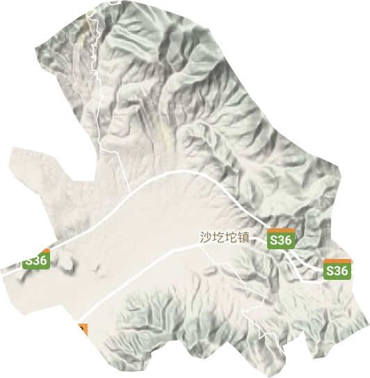 沙圪坨镇地形图
