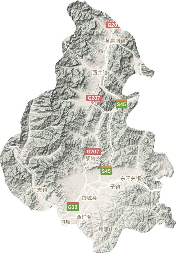 黎城县地形图