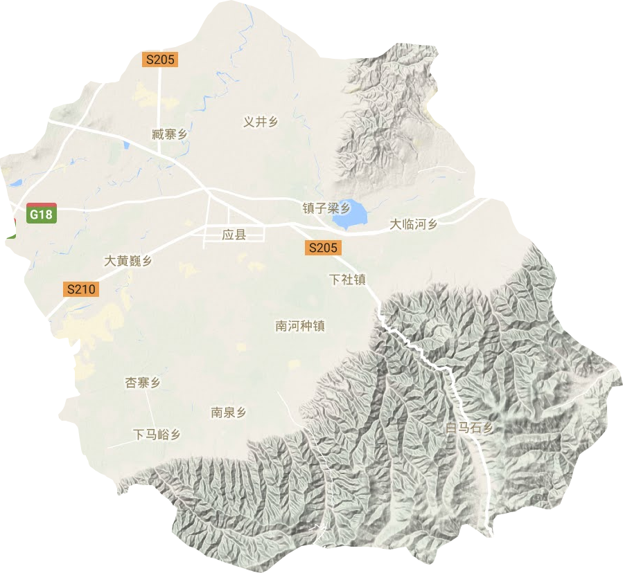 应县地形图