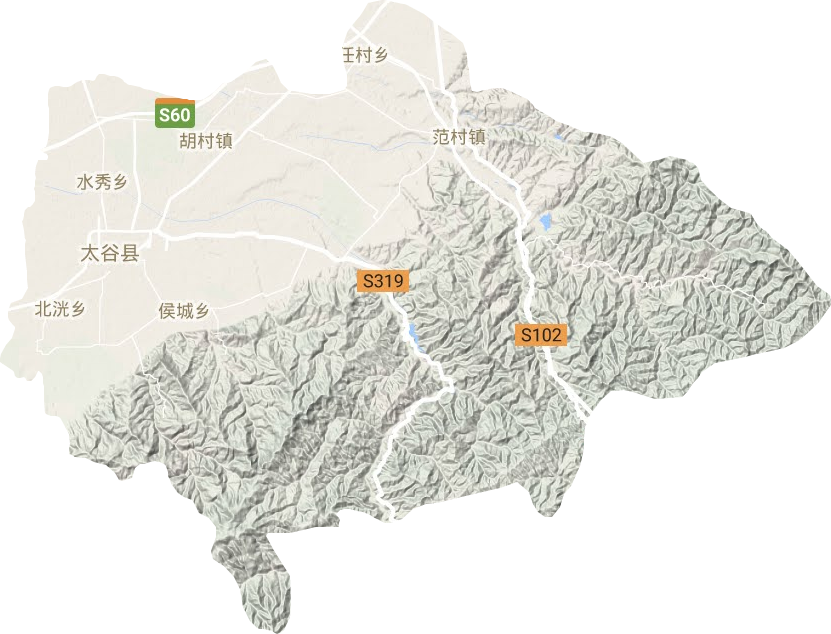 太谷县地形图