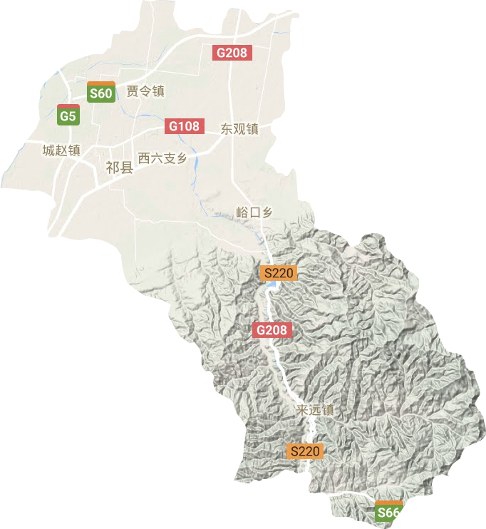 祁县地形图