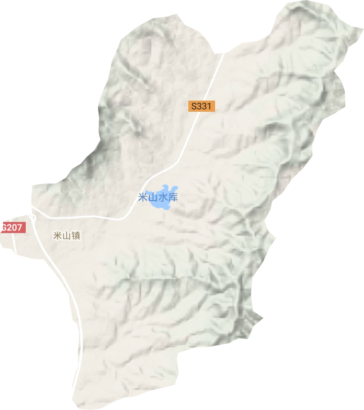 米山镇地形图