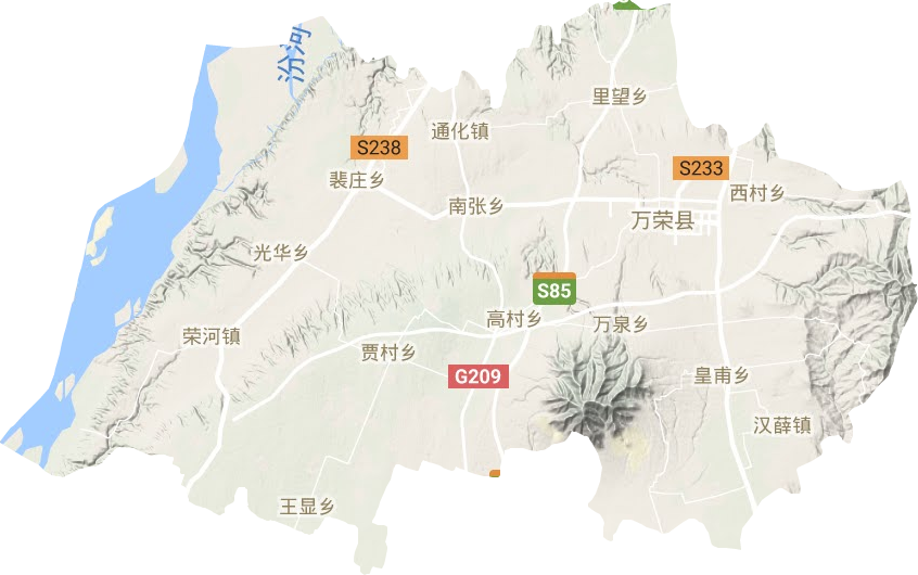 万荣县地形图