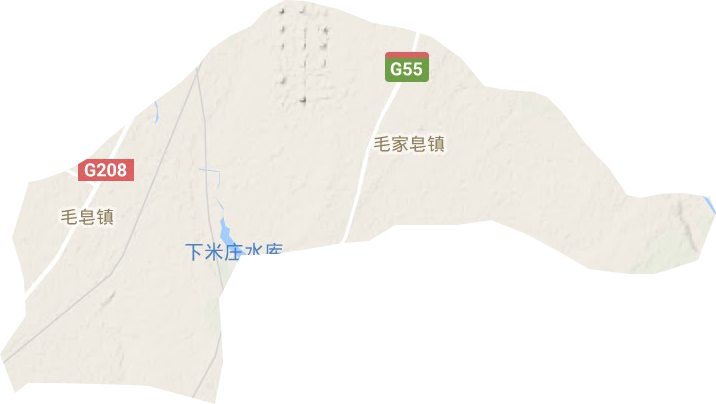 毛家皂镇地形图