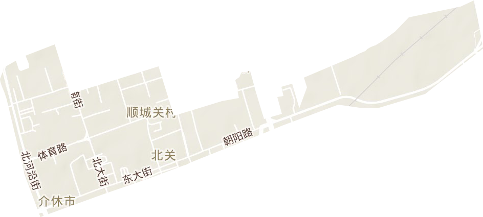北关街道地形图