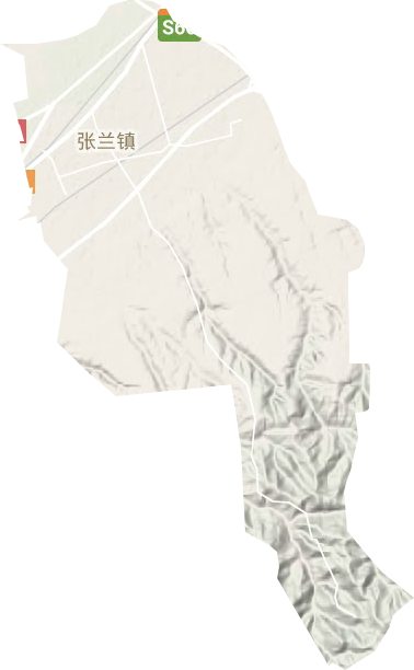 张兰镇地形图