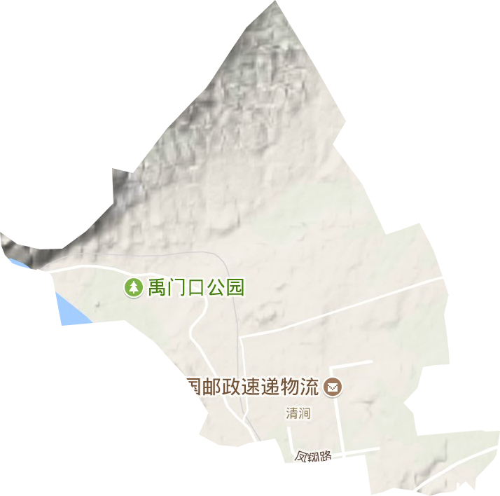 清涧街道地形图