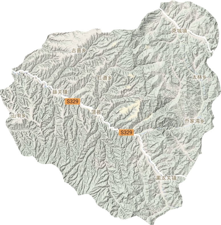 蒲县地形图