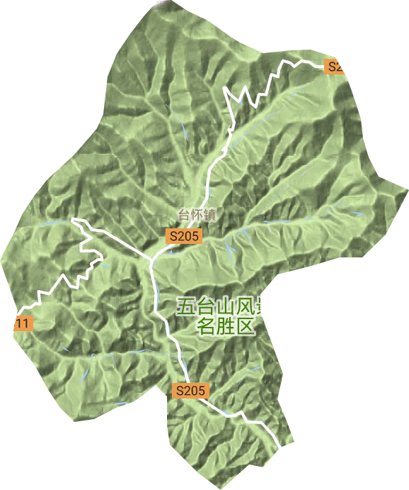 台怀镇地形图