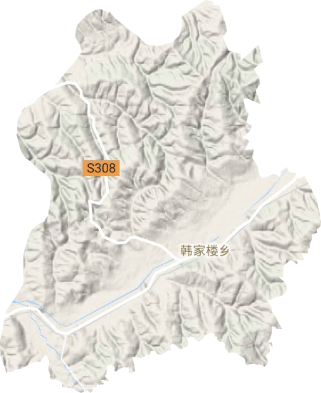 韩家楼乡地形图