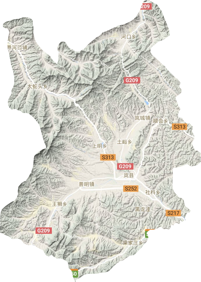 岚县地形图