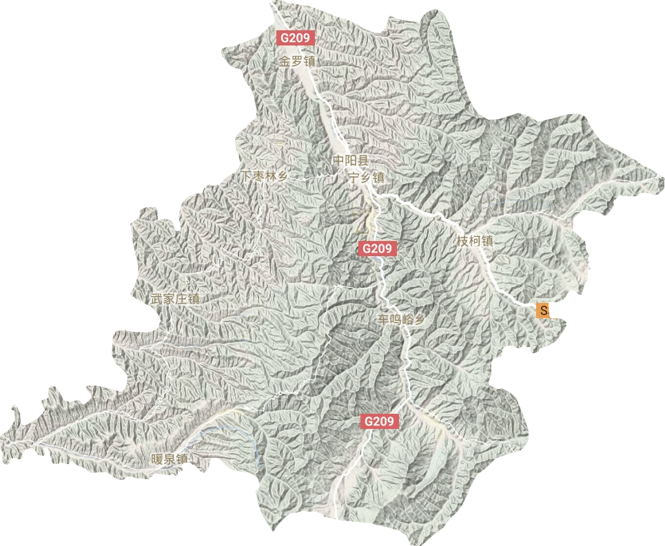 中阳县地形图