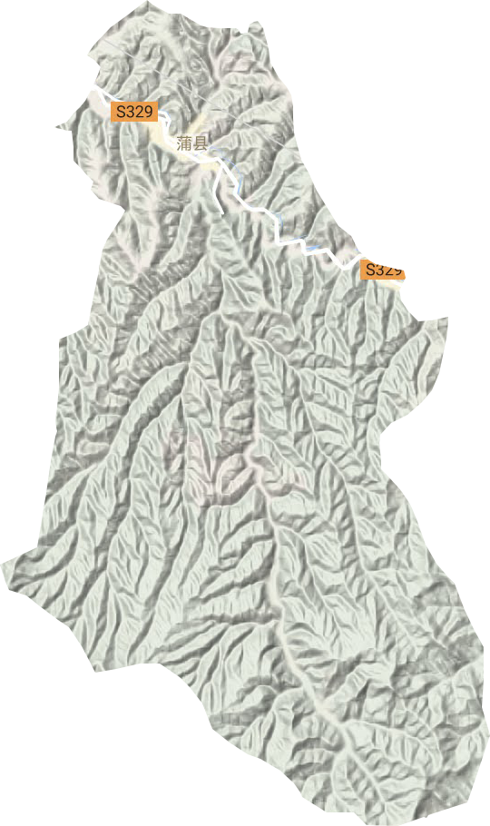 蒲城镇地形图