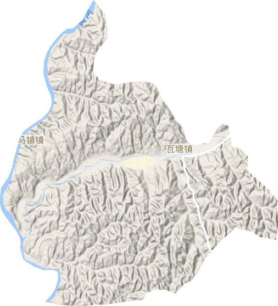 瓦塘镇地形图