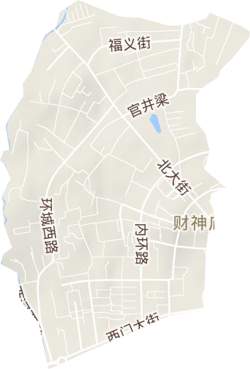 财神庙街道地形图