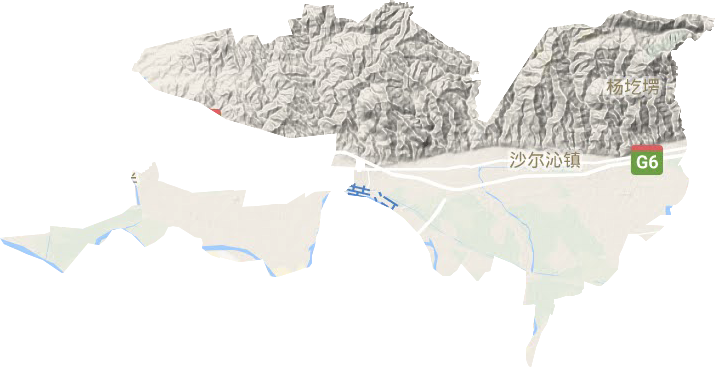 沙尔沁镇地形图
