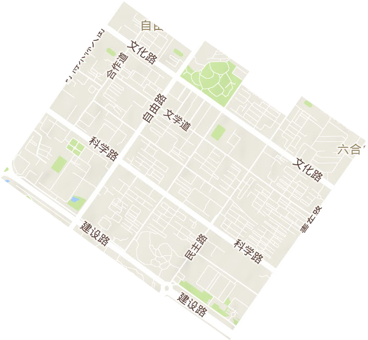自由路街道地形图