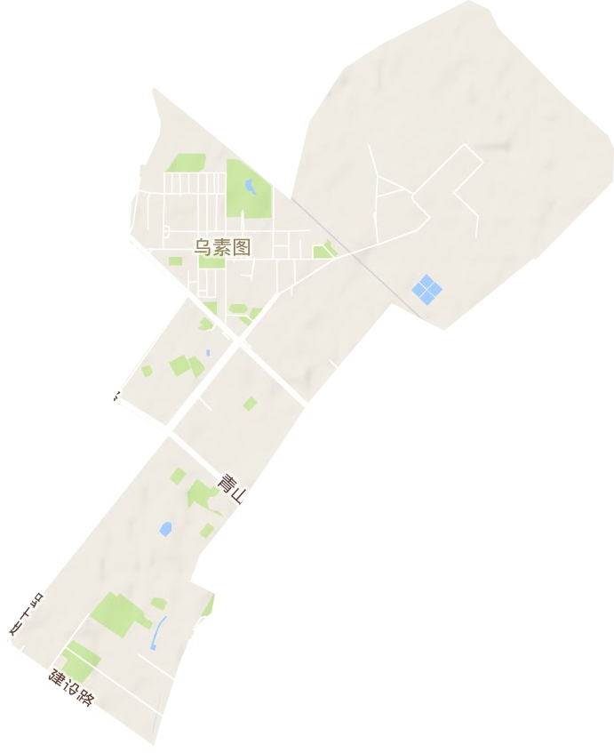 乌素图街道地形图