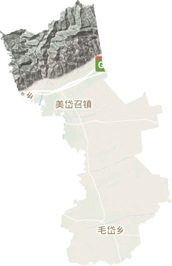 美岱召镇地形图