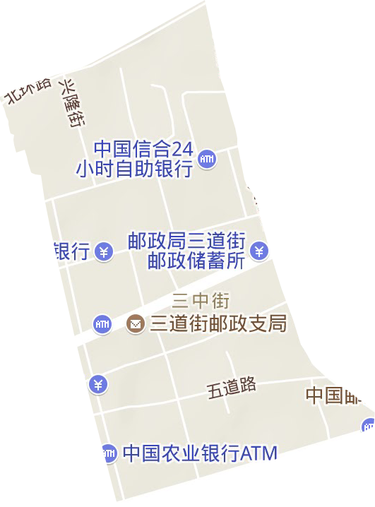 三中街街道地形图