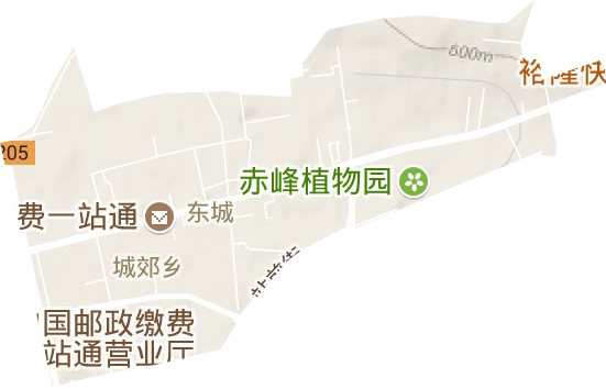 东城街道地形图