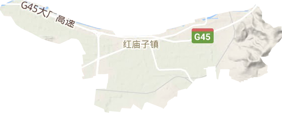 红庙子镇地形图