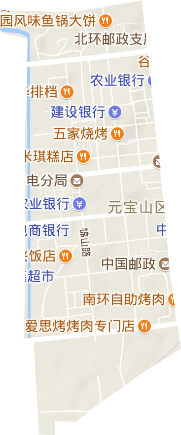 平庄城区街道地形图