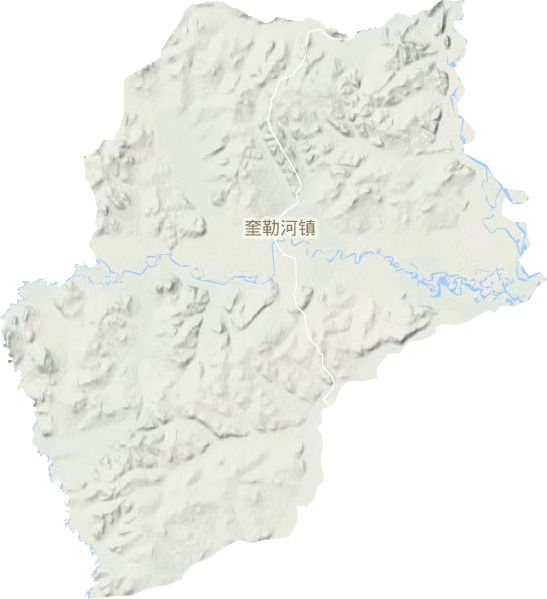 奎勒河镇地形图
