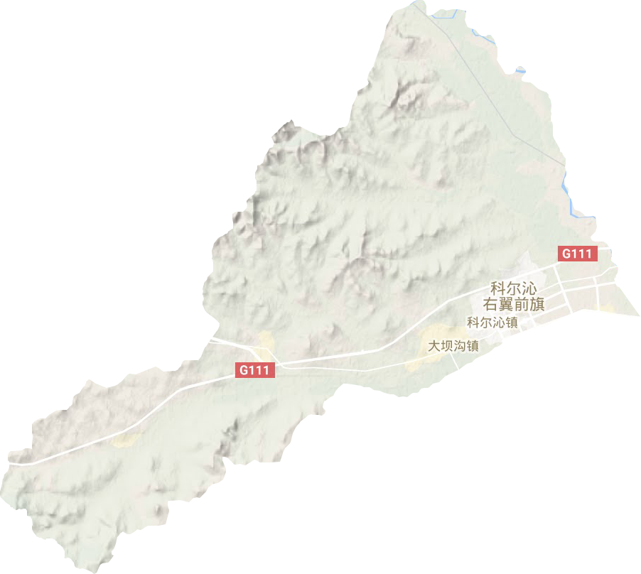 科尔沁镇地形图