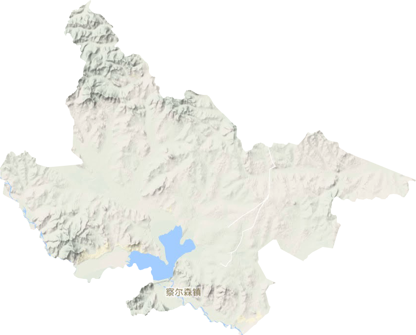 察尔森镇地形图