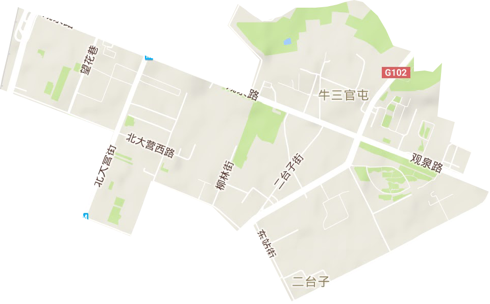 二台子街道地形图