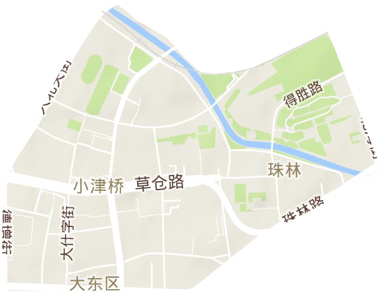 津桥街道地形图