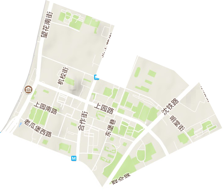 上园街道地形图