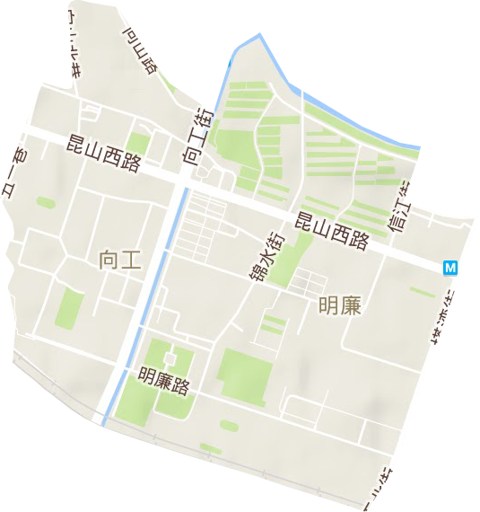 明廉街道地形图