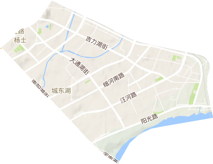 城东湖街道地形图