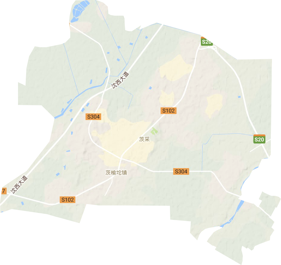 茨榆坨镇地形图