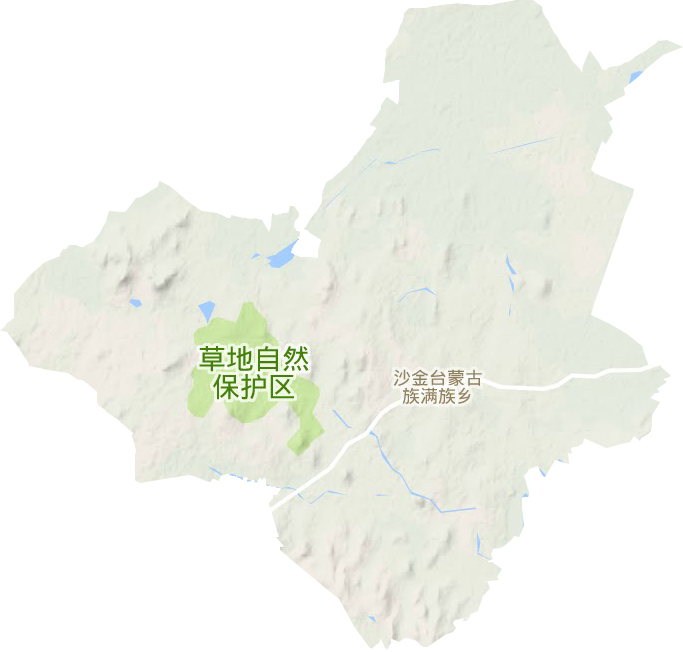 沙金台蒙古族满族乡地形图