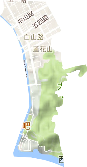 白山路街道地形图