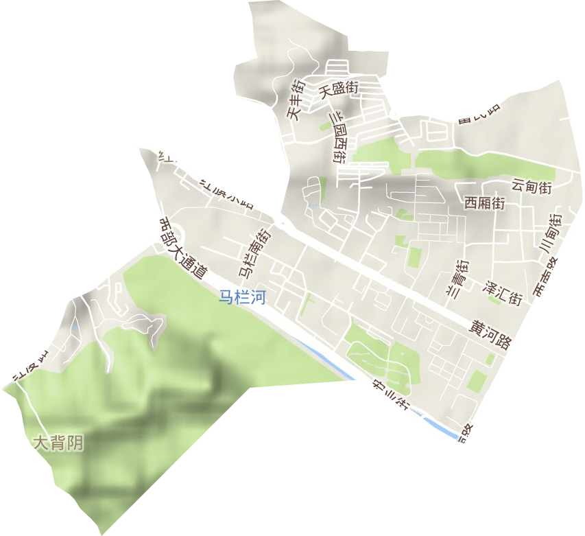 马栏街道地形图