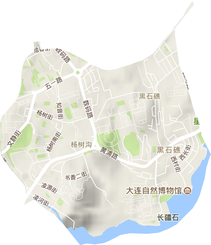 黑石礁街道地形图